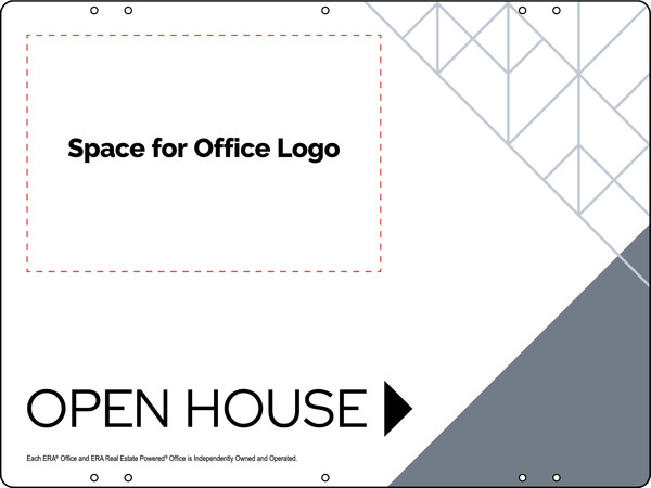 Directional Open House Sign Panel, 18"H X 24"W, Steel