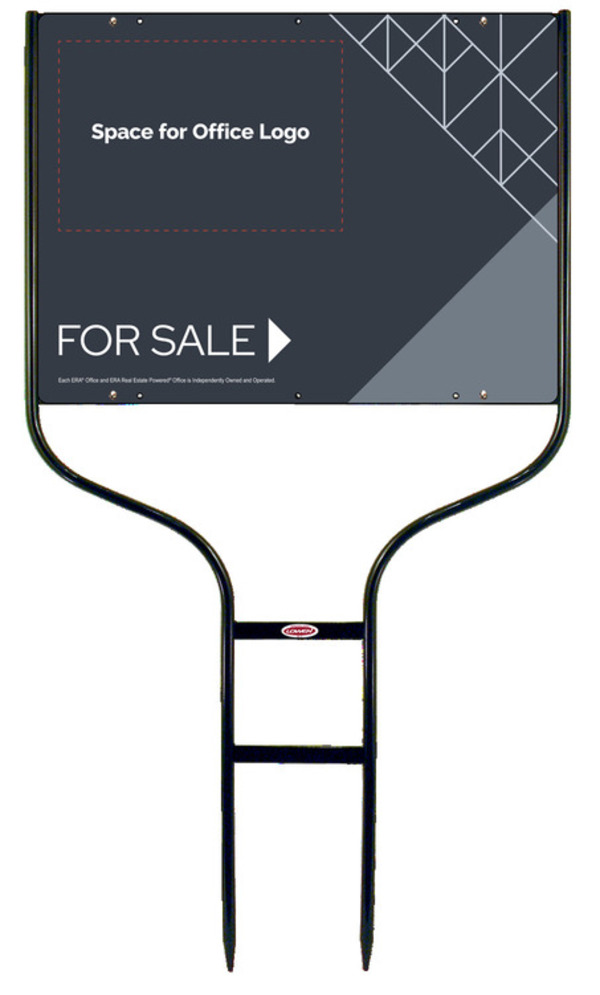 Round Rod Frame And For Sale Sign Panel Unut, 18"H X 24"W, Steel