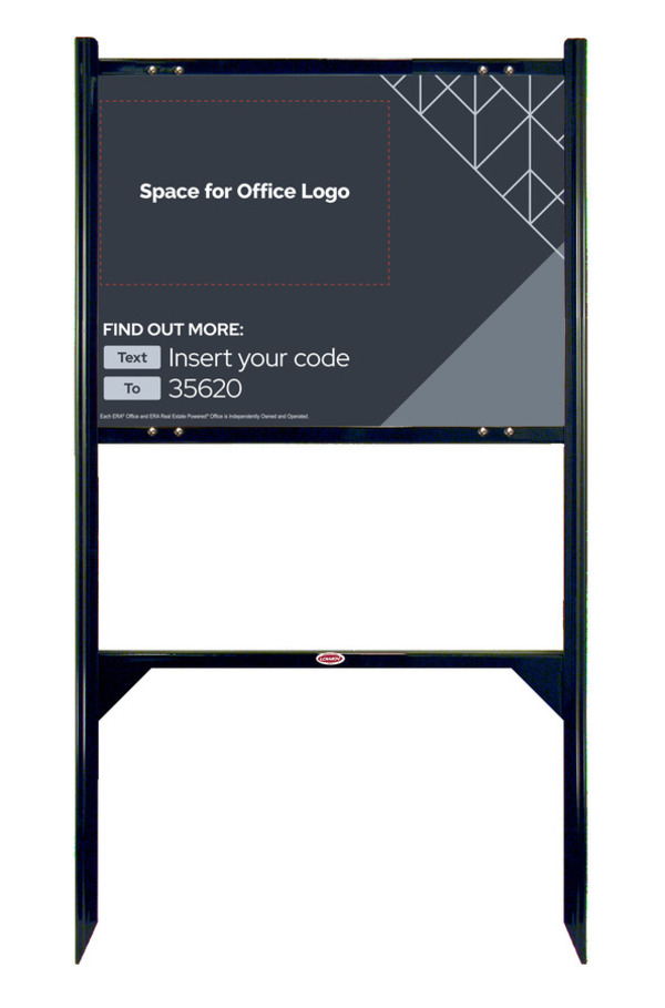 Angle Iron Frame And Text Info Code Sign Panel Unit, 18"H X 24"W, Steel
