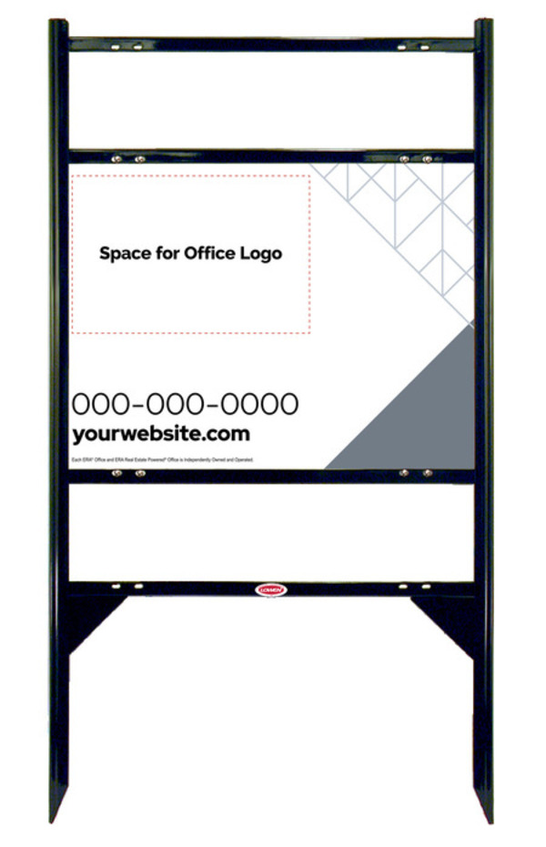 Angle Iron Frame With Two Rider Inserts And Office Sign Panel Unit, 18"H X 24"W, Steel