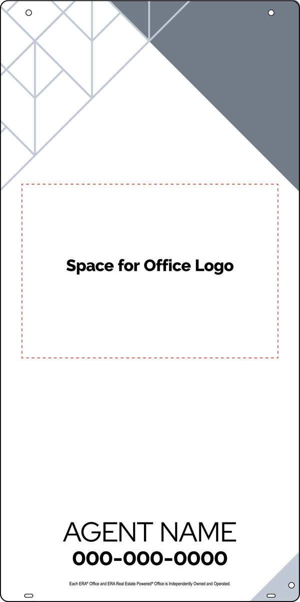 Hanging Agent Sign Panel, 36"H X 18"W, Steel