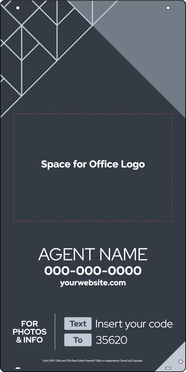 Hanging Agent Name Text Info Code Sign Panel, 18"H X 24"W, Steel