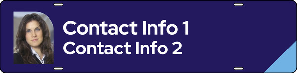 Agent Contact Info  W/ Photo Sign Rider, 6"H X 24"W, Steel