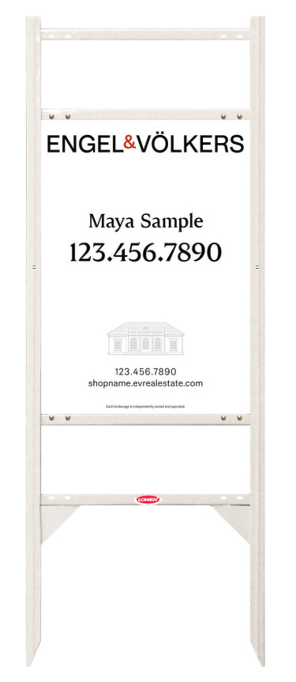 White Angle Iron Sign Unit W/2 Rider Inserts, 24"H X 18"W