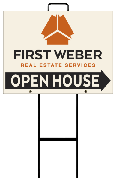 First Weber Real Estate Services Grab and Go Open House Sign Panel Unit, 18"h x 24"w, 4mm Corrugated