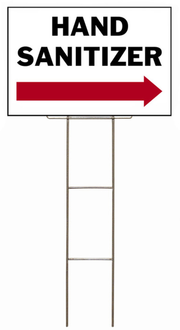 Independent Wire Stake H-Frame and Sign Panel Unit, 12"h x 18"w, 4mm Corrugated Plastic
