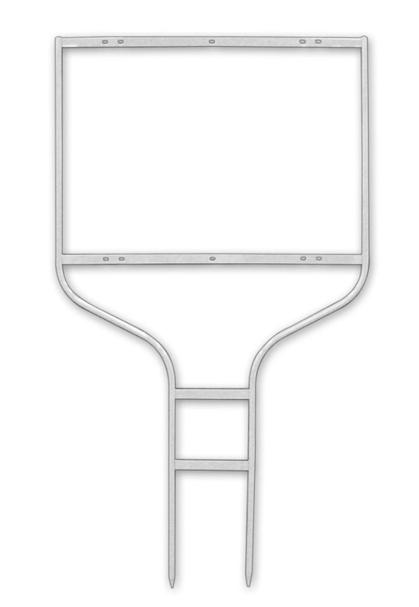 Keller Williams Round Rod Sign Frame,  18"h x 24"w - White