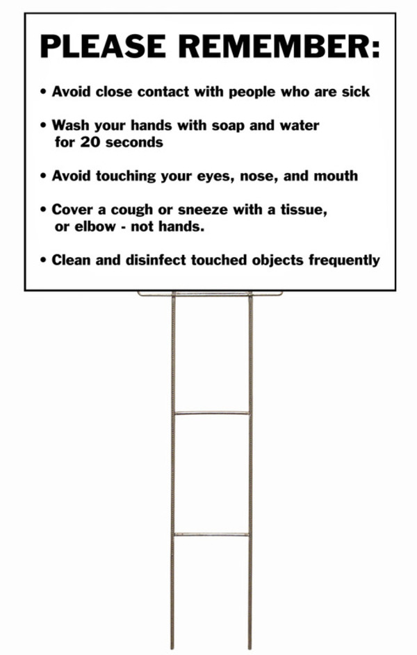 Independent Wire Stake H-Frame and Sign Panel Unit, 18"h x 24"w, 4mm Corrugated Plastic
