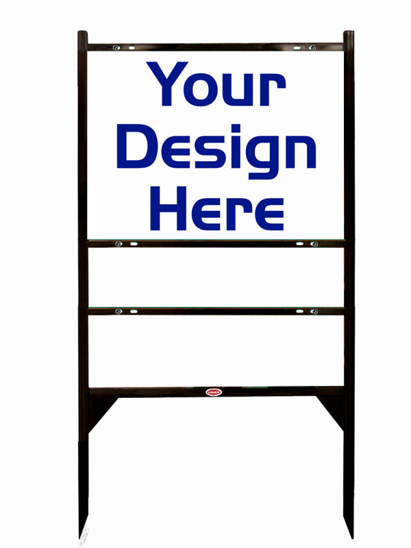 Independent real estate Angle Iron Frame and sign panel unit for 1 rider insert, 24 GA steel 18"h x 24"w