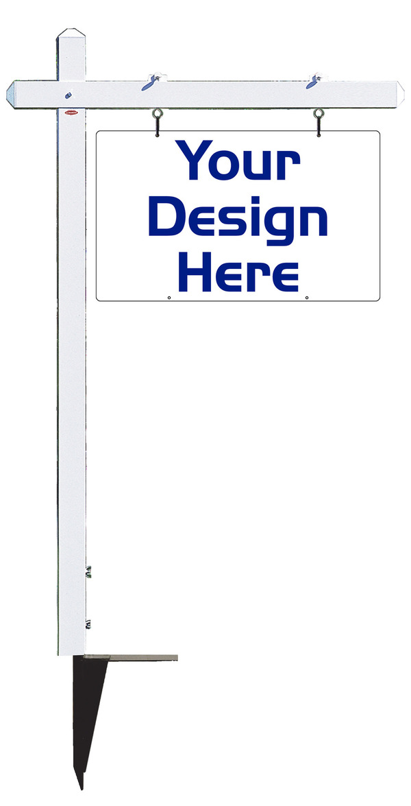 Independent real estate Aluminum Sign Post and sign panel unit, 24 GA steel 18"h x 30"w
