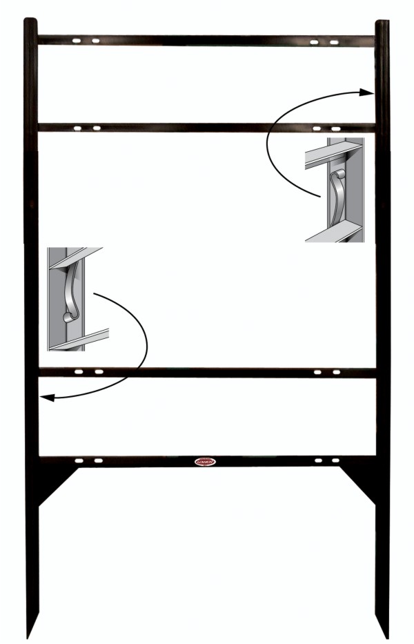 Independent Real Estate Angle Iron Sign Frame with Two Rider Inserts,  20"h x 28"w - Black