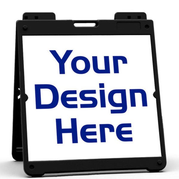 Independent Heavy Duty Plastic A-Frame and Sign Panel Unit, 24"h x 24"w, Aluminum Composite