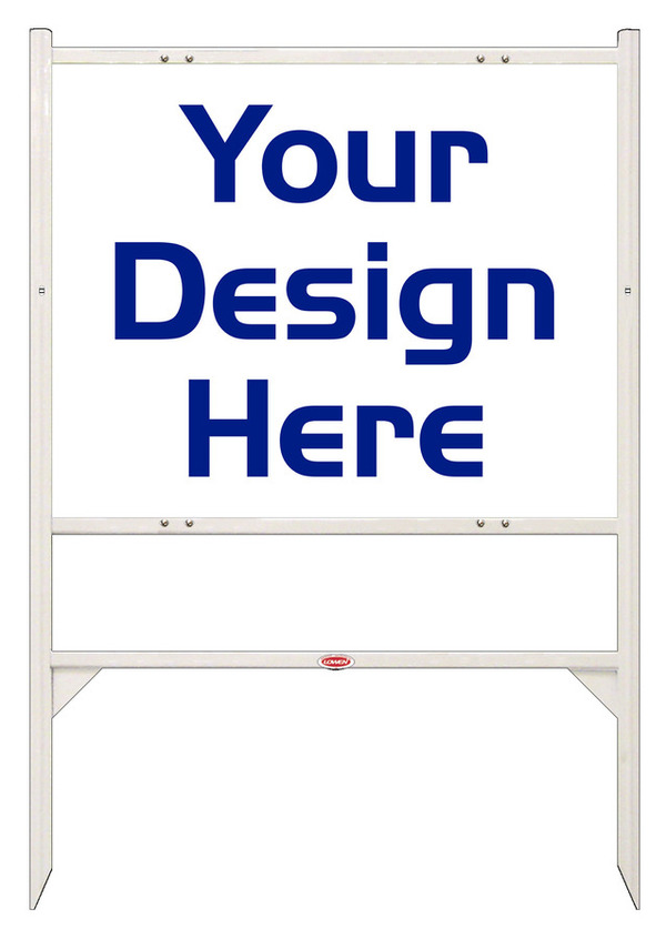 Independent angle iron sign black frame and sign panel unit, 24"h x 30"w, .090 Poly