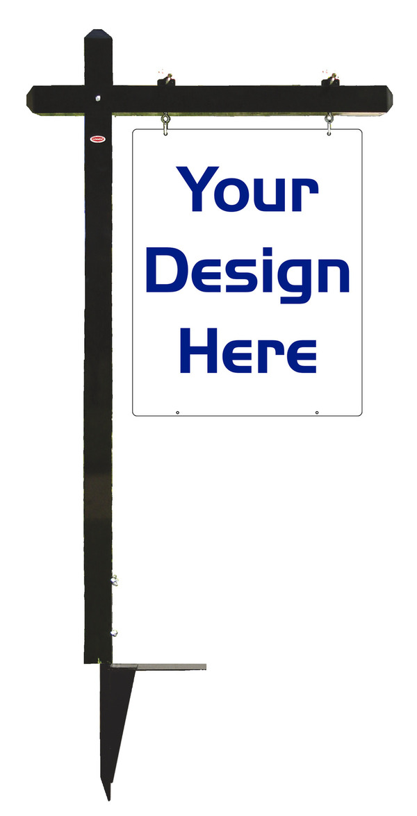 Independent 30h x 24w Black Aluminum Sign Post Unit