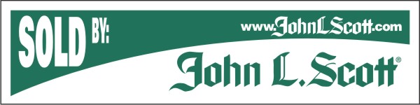 John L. Scott Sold by sign rider, .090 polyethylene 6"h x 24"w