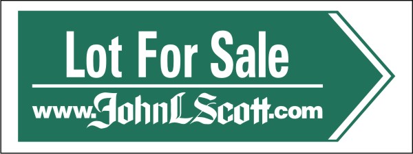 John L. Scott Directional Lot for Sale sign panel, 4mm corrugated plastic 9"h x 24"w