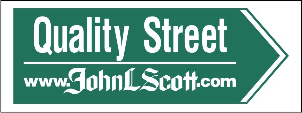 John L. Scott Directional Quality Street sign panel, 4mm corrugated plastic 9"h x 24"w
