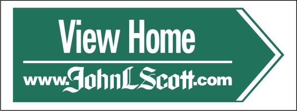 John L. Scott Directional View Home sign panel, 4mm corrugated plastic  9"h x 24"w
