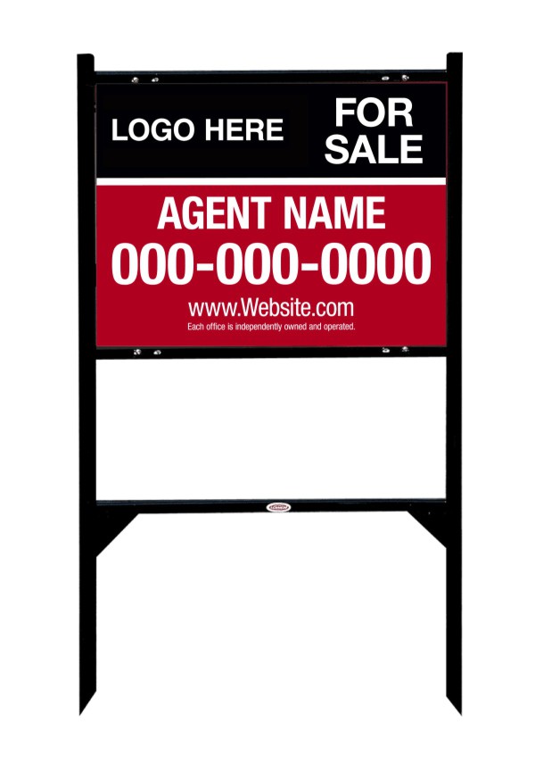 Black Angle Iron Frame And Sign Panel Unit, 24 GA Steel 18"H X 24"W