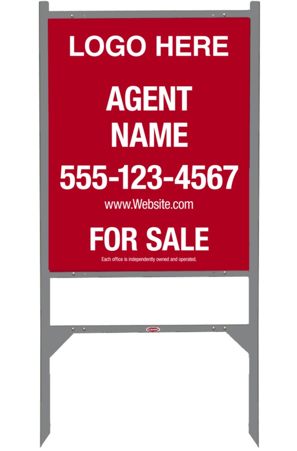 Gray Angle Iron Frame And Sign Panel Unit , 24 GA Steel 30"H X 24"W