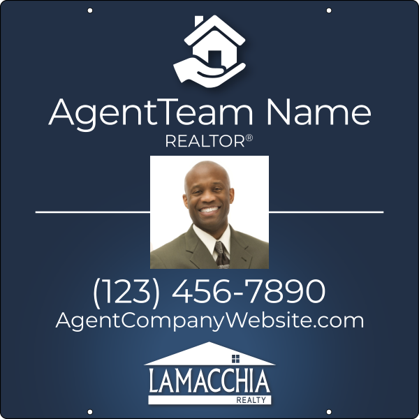 Lamacchia Agents Agent Photo Team Name w/ Logo Hanging Sign Panel, 30"h x 30"w, 3mm Aluminum Composite
