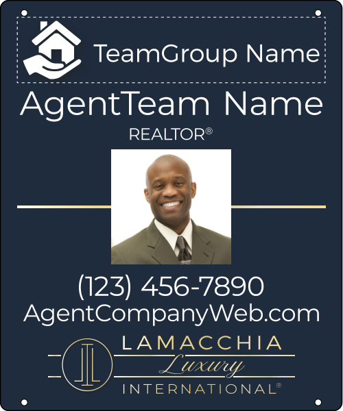 Lamacchia Agents Luxury Reflective Agent Team Group Name Photo w/ Logo Hanging Sign Panel, 24"h x 20"w, 3mm Aluminum Composite