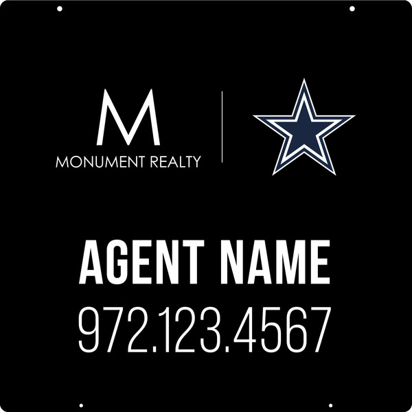 Reflective Hanging Agent Name Sign Panel, 24"H X 24"W, Steel