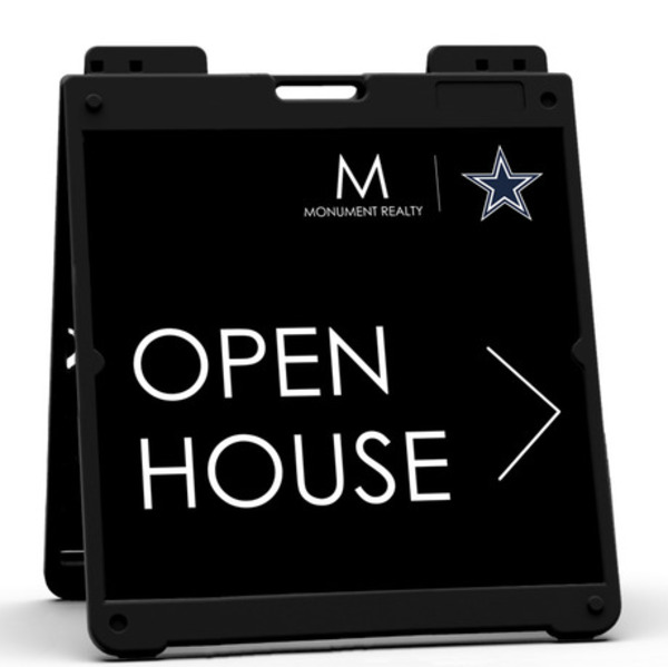 Monument Realty Heavy Duty Plastic A-Frame and Open House w/ Star Sign Panel Unit, 24"h x 24"w, Aluminum Composite
