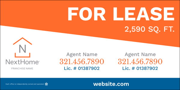 Commercial Agent Sign Panel (Df), 48"H X 96"W, 6mm Alumalite