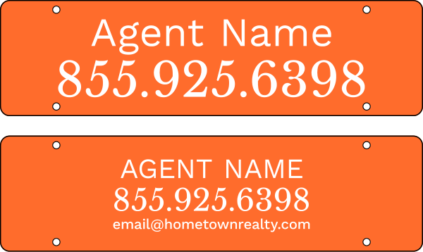 Agent Sign Rider, 6"H X 22"W, Pvc