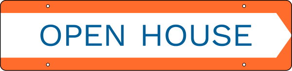 NextHome Reflective Open House Message Sign Rider, 6"h x 24"w, 3mm Aluminum Composite