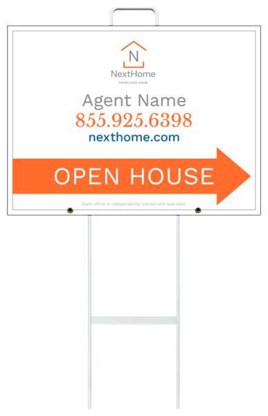 Grab And Go Agent Open House Sign Panel Unit, 18"H X 24"W, 4mm Corrugated
