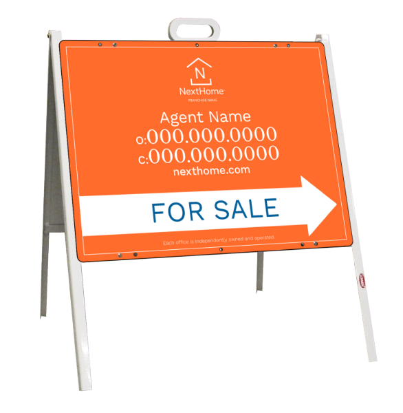 A-Frame And Agent For Sale Sign Panel Unit, 18"H X 24"W, Steel
