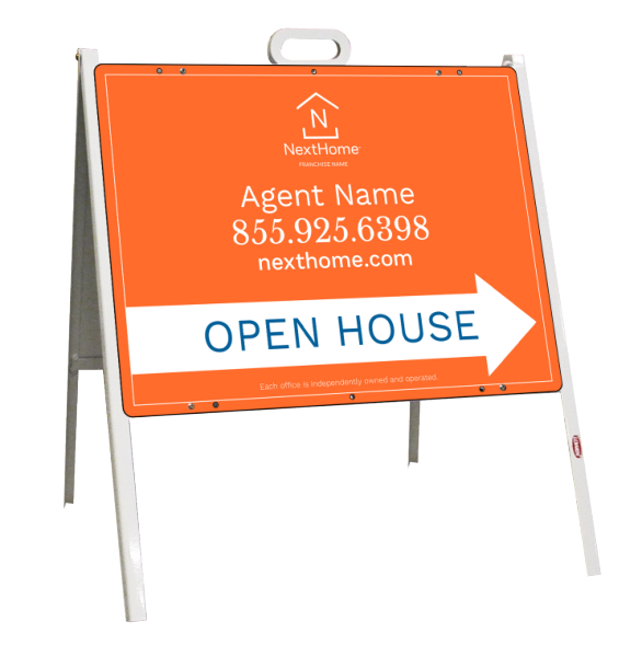 A-Frame And Agent Open House Sign Panel Unit, 18"H X 24"W, Steel