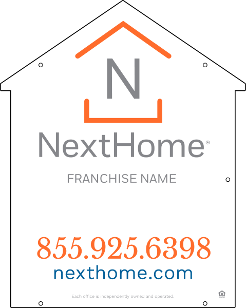 Reflective House Shape Hanging Sign Panel Df, 30"H X 24"W, Pvc