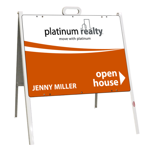 Open House A-Frame And Sign Panel Unit, 18"H X 24"W, Steel