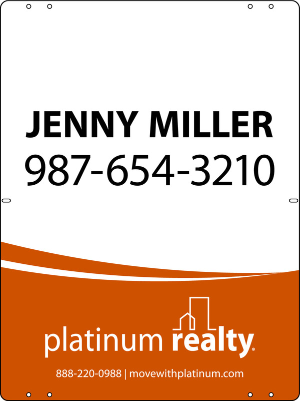 Reflective Agent Sign Panel, 24"H X 18"W, Steel