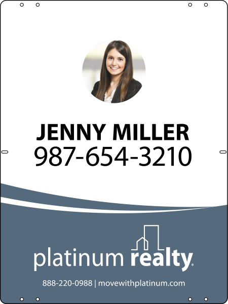 Reflective Agent Photo Sign Panel, 24"H X 18"W, Steel