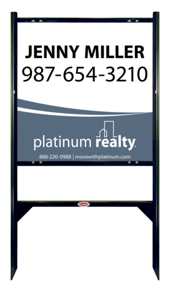 Angle Iron Frame With One Rider Insert And Sign Panel Unit, 24"H X 24"W