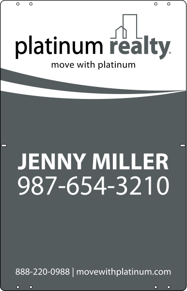 Reflective Agent Sign Panel, 28"H X 18"W, Steel