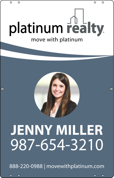Agent Photo Sign Panel, 28"H X 18"W, Steel