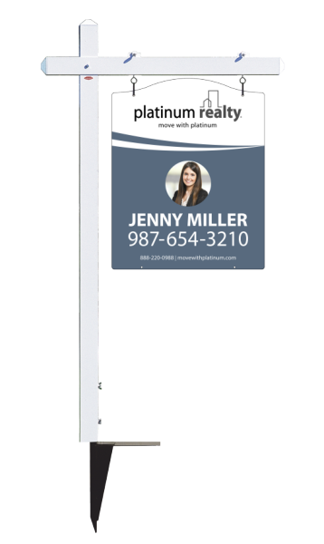 Sign Post And Luxury Sign Panel Unit, Poly, 30"H X 24"W