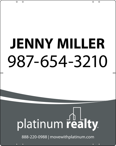 Reflective Agent Sign Panel, 30"H X 24"W, Steel