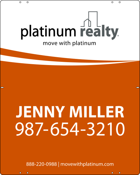 Agent Sign Panel, 30"H X 24"W, Steel