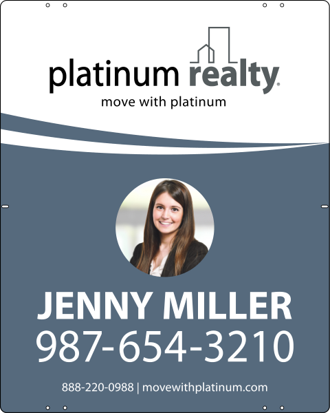 Reflective Agent Photo Sign Panel, 30"H X 24"W, Steel