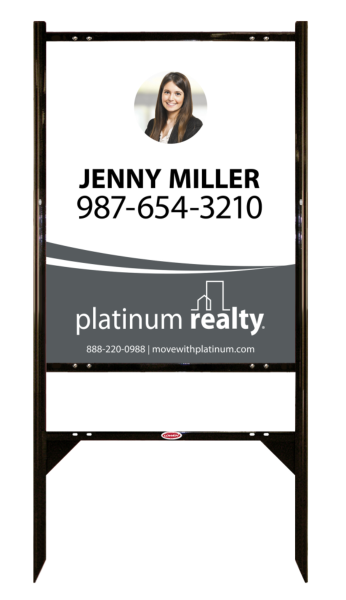 Angle Iron Frame With One Rider Insert And Sign Panel Unit, 30"H X 24"W