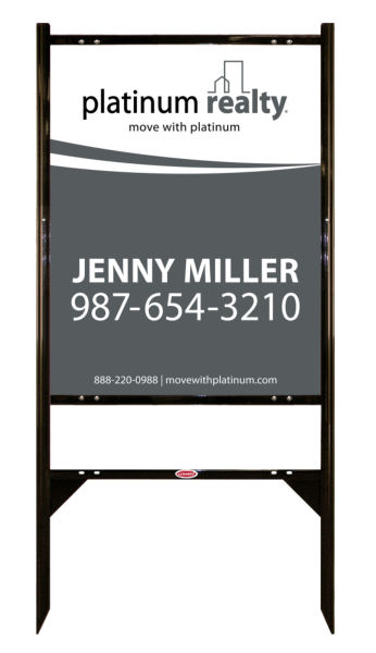 Reflective Angle Iron Frame With One Rider Insert And Sign Panel Unit, 30"H X 24W