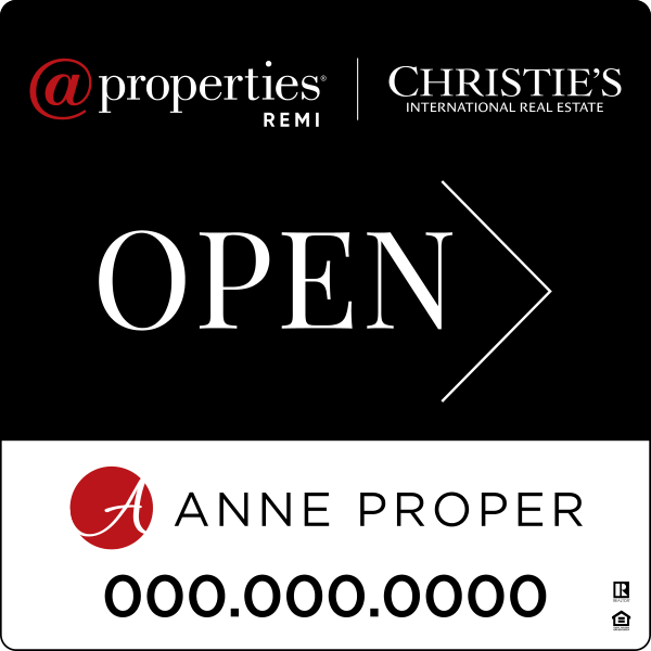 @properties Replacement Open w/ Logo & Phone Sign Panel, 20"h x 20", 3MM Aluminum Composite