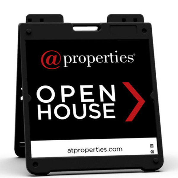 @properties Heavy Duty Plastic A-Frame and Open House Sign Panel Unit, 20"h x 20"w, Aluminum Composite