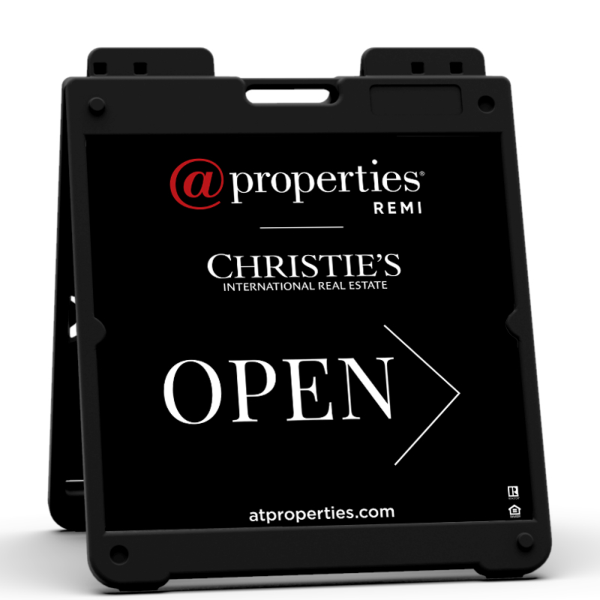 @properties Heavy Duty Plastic A-Frame and Office Open Sign Panel Unit, 20"h x 20"w, Aluminum Composite